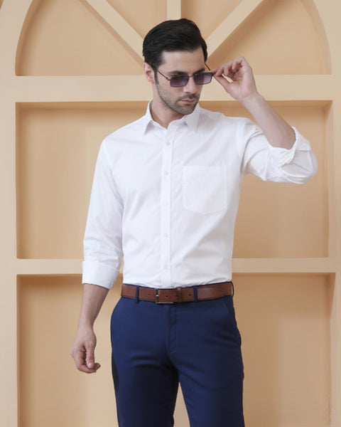 Premium White 100% Cotton Formal Shirt for Men