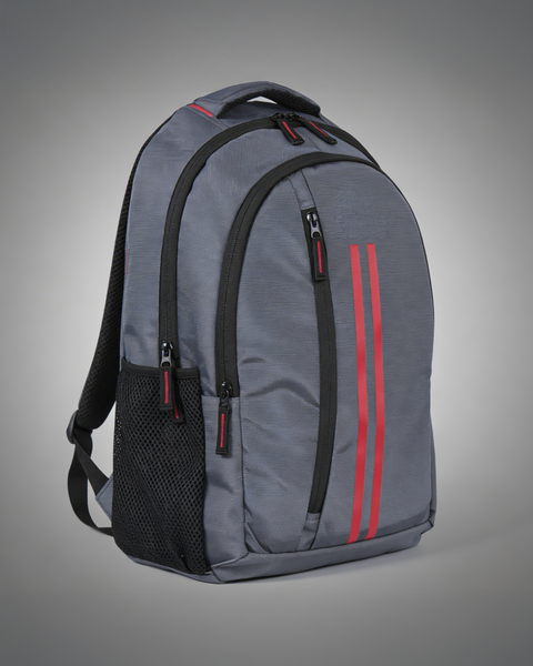 Navy Blue Laptop Backpack with Red Dual Stripe 25L Utility Design