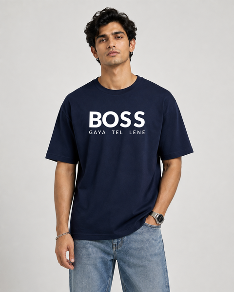Exalon Boss Gaya Tel Lene Oversized T-Shirt for Men