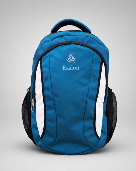 30L Premium Blue Laptop Backpack with 3 Compartments & Bottle Pockets