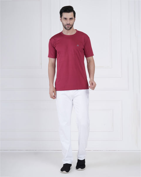 Classic Crew Neck T-Shirt for Men in Rich Maroon Shade