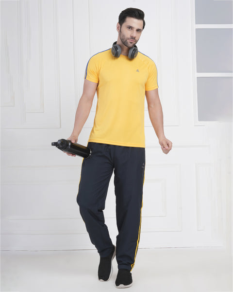 Vibrant Yellow Surge Active Round Neck T Shirt for Men Wear