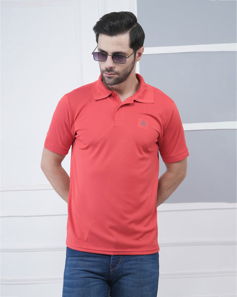 Coral Fitness Polo Tee for Men Breathable Workout Ready Style