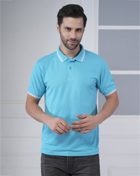 Soft Blue Polo T-Shirt with Clean Modern Finish