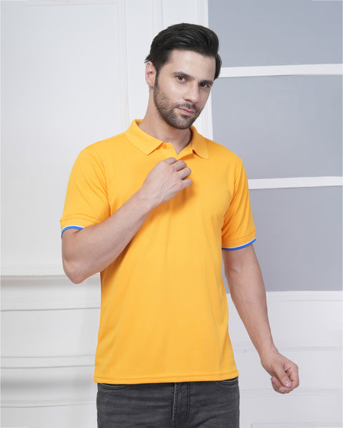 Yellow Tipping Polo T-Shirt for Men – Sport Inspired Casual Style