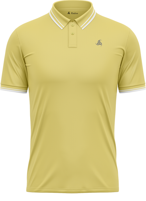 Men’s Lemon Yellow Polo T-Shirt with Subtle Tipping Detail