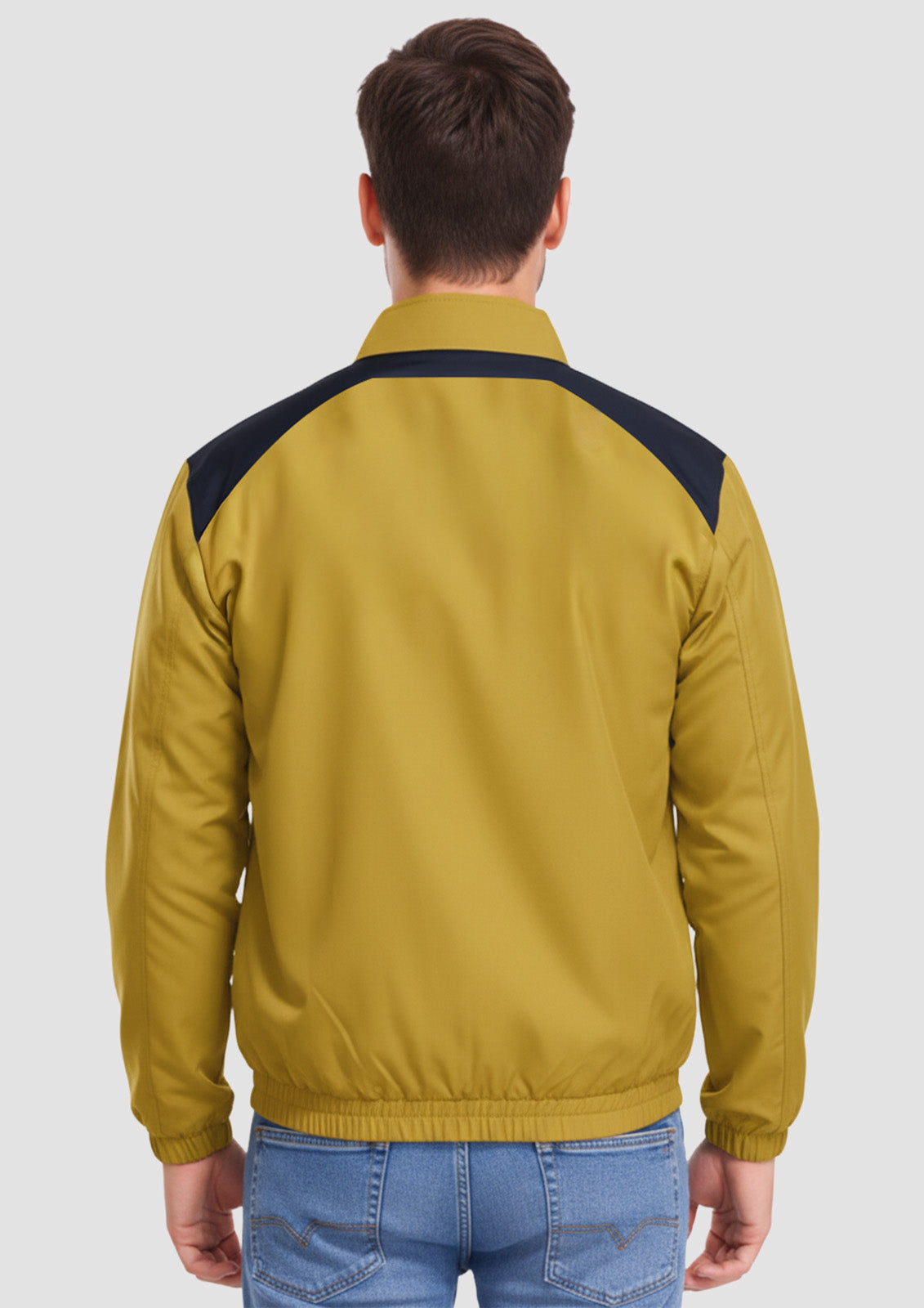 Men’s Mustard Colour Block Softshell Jacket with Full Zip | Exalon
