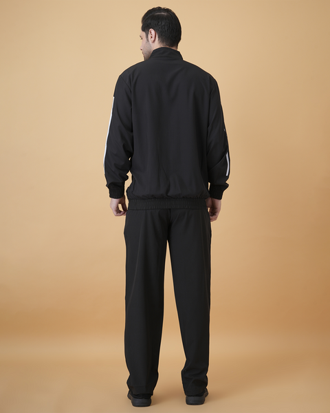 Exalon AeroStride Black Sports Tracksuit for Men | Premium Activewear Set