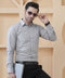 Light Grey Smart Formal Shirt for Men Elegant Office Wear Look