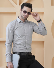 Light Grey Filafil PC Blend Formal Shirt for Men