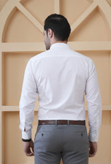 Men’s White Formal Shirt | Smart Fit PC Blend Office Wear Shirt