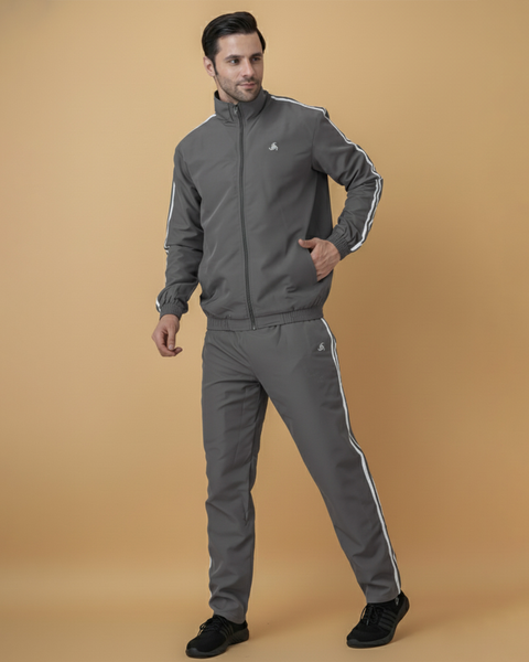 Exalon UrbanFlex Grey Performance Tracksuit for Men | Premium Gym & Trave