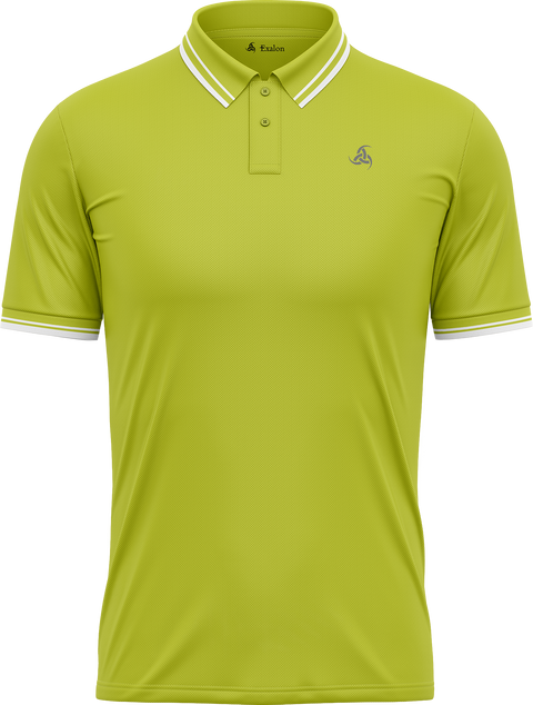 Lime Green Polo T-Shirt with Contrast Tipping