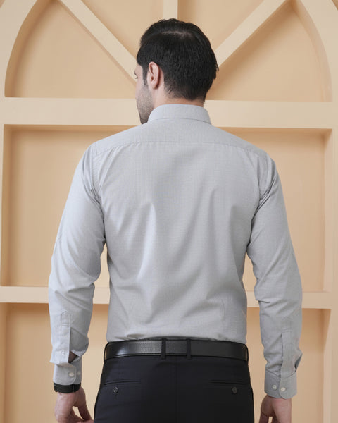 Light Grey Smart Formal Shirt for Men Elegant Office Wear Look
