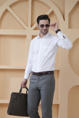 Men’s White Formal Shirt | Smart Fit PC Blend Office Wear Shirt
