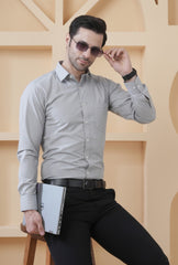 Men’s Premium Grey Formal Shirt | Filafil Fabric Office Wear Shirt