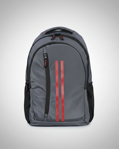 Navy Blue Laptop Backpack with Red Dual Stripe 25L Utility Design