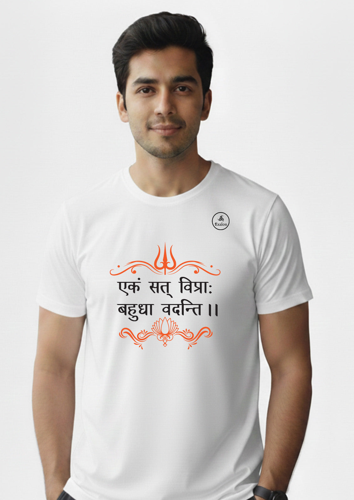 Ekam Sat Viprah Sanskrit Quote Polyester T-Shirt for Men | Exalon Wear T-shirt