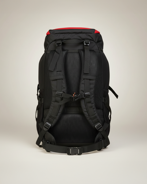 Adventure Ready 55L Hiking Rucksack in Red Black with Heavy Duty Bag