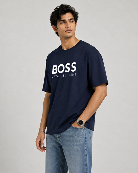 Exalon Boss Gaya Tel Lene Oversized T-Shirt for Men