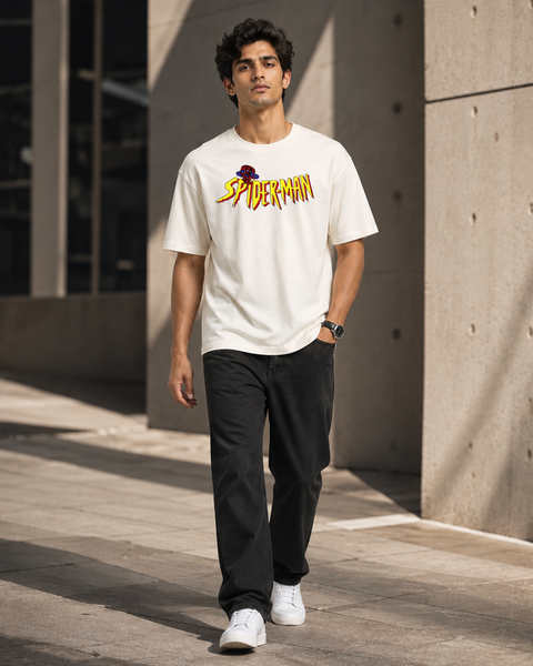 Exalon Spider-Man Oversized T-Shirt for Men – 100% Cotton Tee