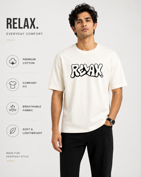 Exalon Chill Mode Relax Oversized T-Shirt for Men | Graphic Streetwear