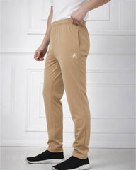 Beige NS Lycra Stretch Active Track Pants for Men