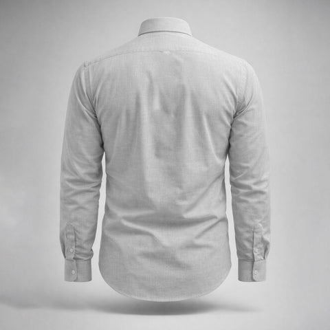 Light Grey Smart Formal Shirt for Men Elegant Office Wear Look