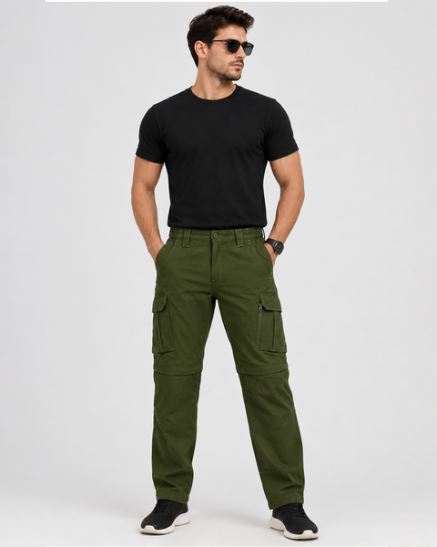 Men's Convertible Zip Off Trekking Cargo Pants with Multi Utility Pockets