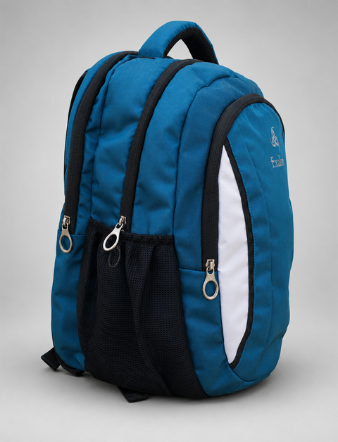 30L Premium Blue Laptop Backpack with 3 Compartments & Bottle Pockets