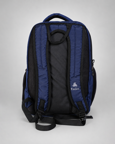 Premium Navy Blue Laptop Backpack with 3 Compartments & Bottle Pockets