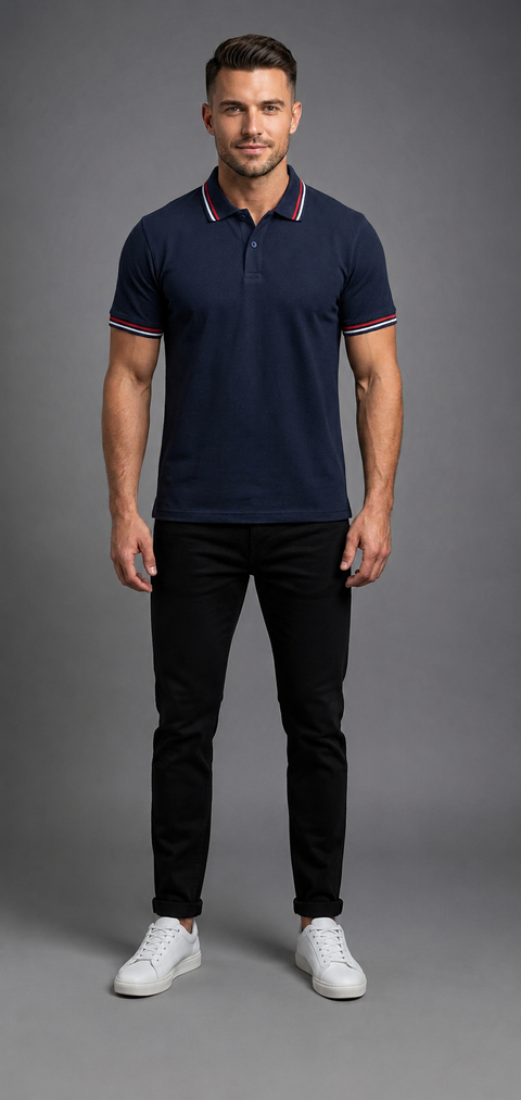 Exalon Premium Navy Blue Corporate Polo T-Shirt | Regular Fit