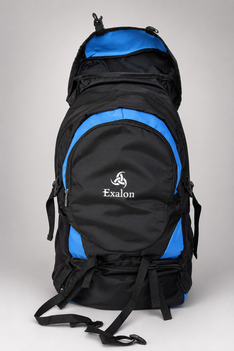 Blue Black Outdoor Trekking Rucksack Heavy Duty Travel Bag