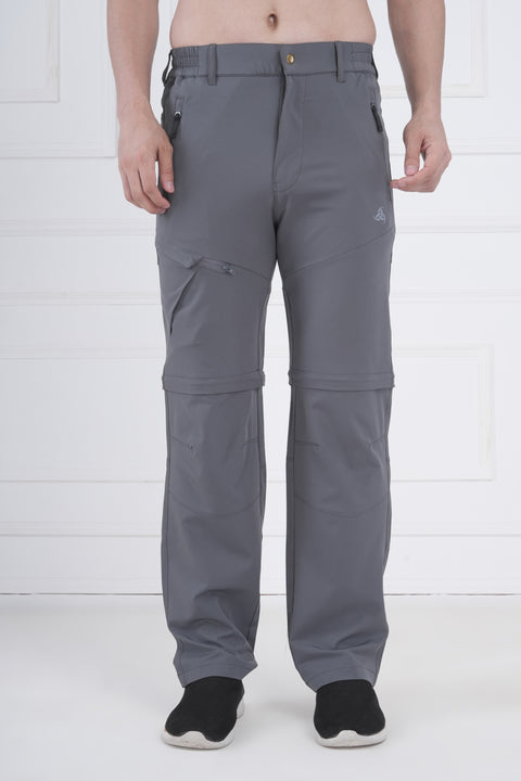 Exalon Explorer Convertible Cargo Pants for Men | Grey Performance Trousers