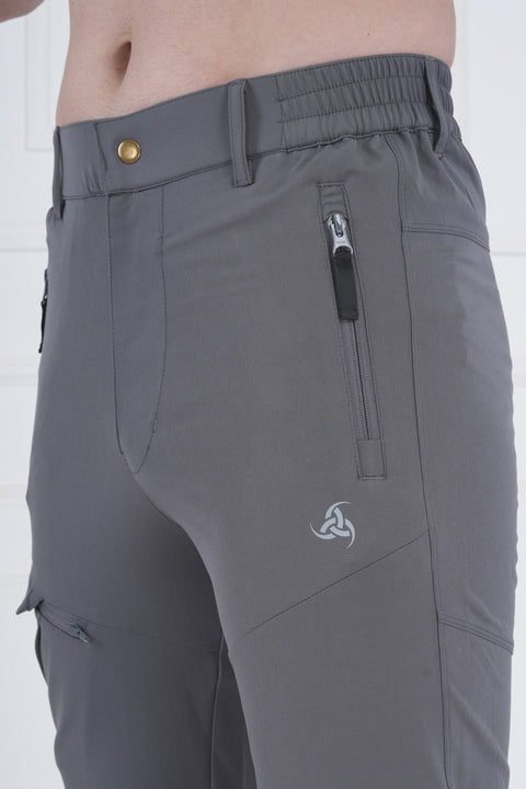 Exalon Explorer Convertible Cargo Pants for Men | Grey Performance Trousers