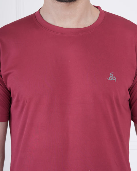 Classic Crew Neck T-Shirt for Men in Rich Maroon Shade