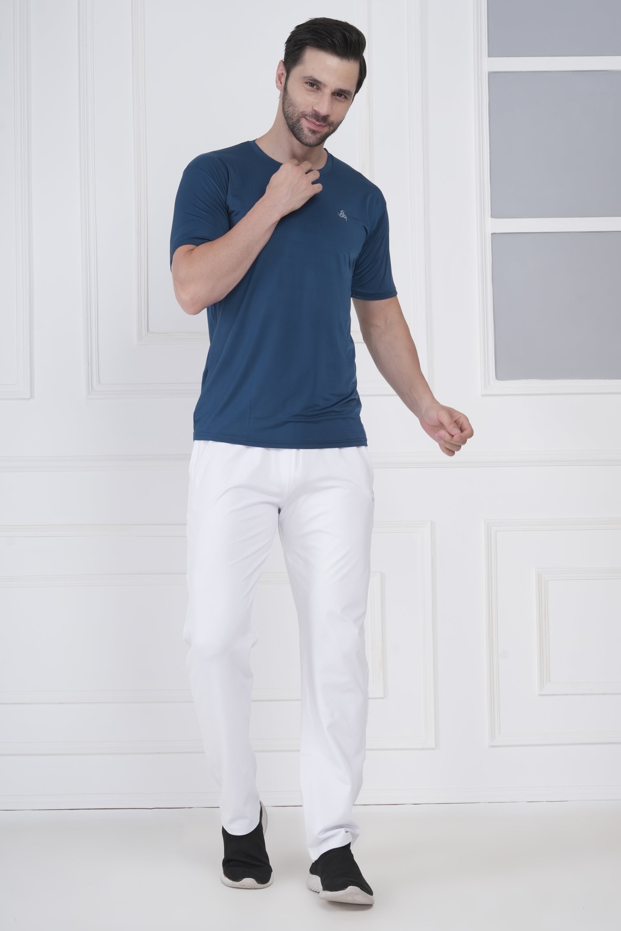 Exalon® Men’s Air Force Blue Dry-Fit Round Neck T-Shirt