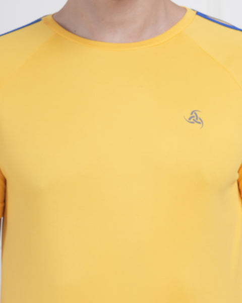 Vibrant Yellow Surge Active Round Neck T Shirt for Men Wear