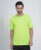 Neon Lime Green Velocity Active Round Neck T Shirt for Men