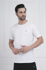 Navy Blue Exalon Men’s Round Neck T-Shirt Dot Knit Breathable Fabric