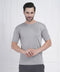 Grey Micro Polyester Performance Round Neck T-Shirt