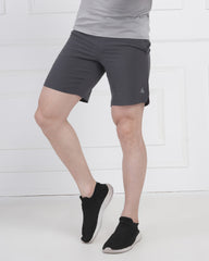 Charcoal Grey Quick-Dry Training Shorts with Zip Pockets