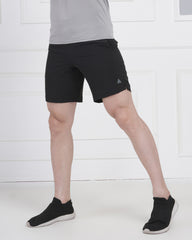 Black Performance Polyester Training Shorts for Men