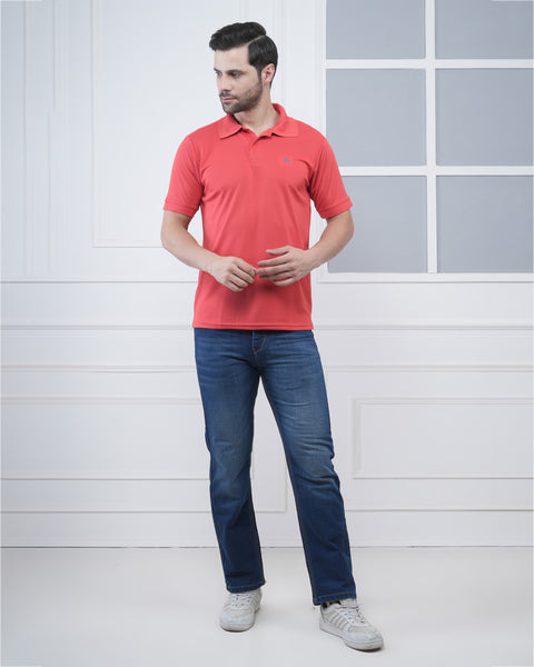 Coral Fitness Polo Tee for Men Breathable Workout Ready Style
