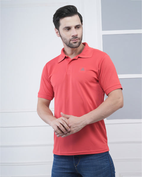 Coral Fitness Polo Tee for Men Breathable Workout Ready Style
