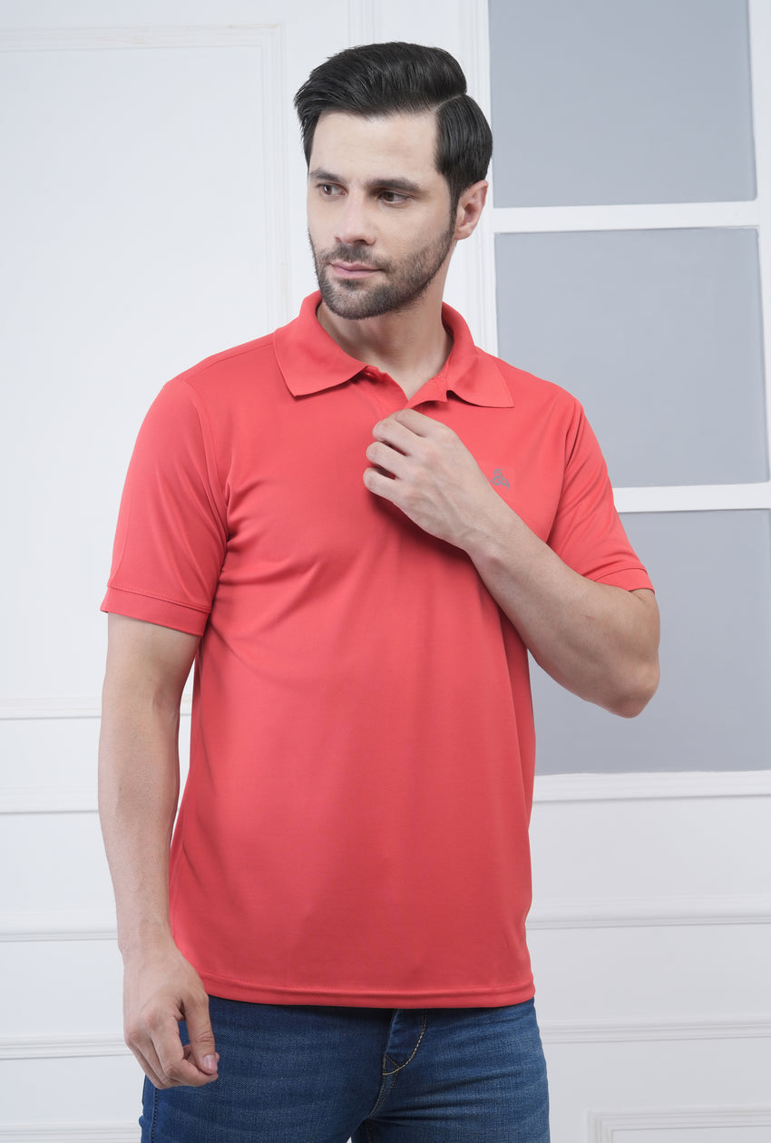 Men’s Pastel Cherub Pink Premium Polo T-Shirt – 100% Micro Polyester