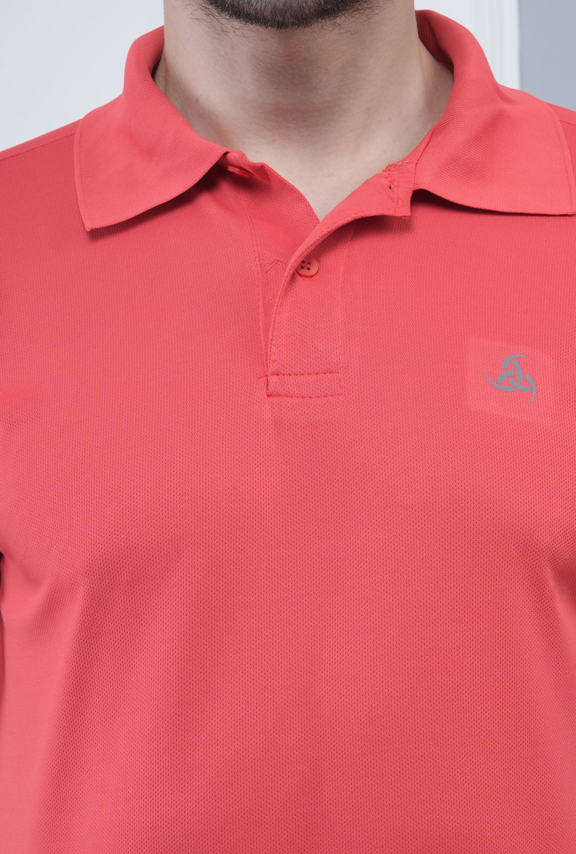 Men’s Pastel Cherub Pink Premium Polo T-Shirt – 100% Micro Polyester