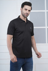 Men’s Black Premium Polo T-Shirt – 100% Micro Polyester