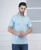 Men’s Light Sky Blue Polo T-Shirt with Sleek Collar Finish