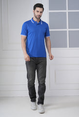 Royal Blue Men’s Tipping Polo T-Shirt – 100% High-Quality Polyester